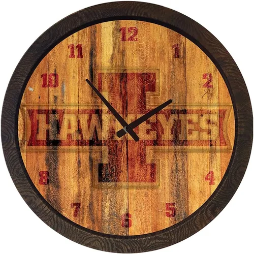 Miniatura 86 de The Fan-Brand NCAA Oklahoma Sooners: Reloj de pared con parte superior de barril de imitación para decoración de bar, decoración de fiesta