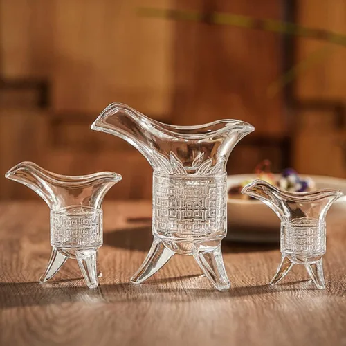 Miniatura 3 de Zerodeko Juego de vasos de chupito retro vintage antiguo bebiendo como un antiguo rey reina jue, dispensador de vasos de vidrio decantador para Soju