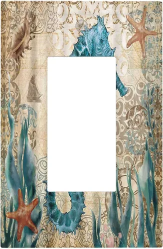 Miniatura 123 de Cubiertas de Interruptor de Luz Artísticas de Cuádruple Palanca con Hojas Tropicales Florales Boho, Flores Bohemias Decorativas Botánicas, Placas