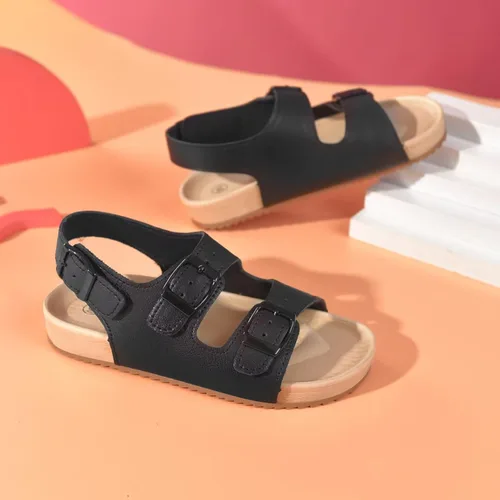 Miniatura 6 de Sandalias ajustables de doble hebilla para niñas y niños, zapatos de verano ligeros con velcro para niños pequeños y grandes