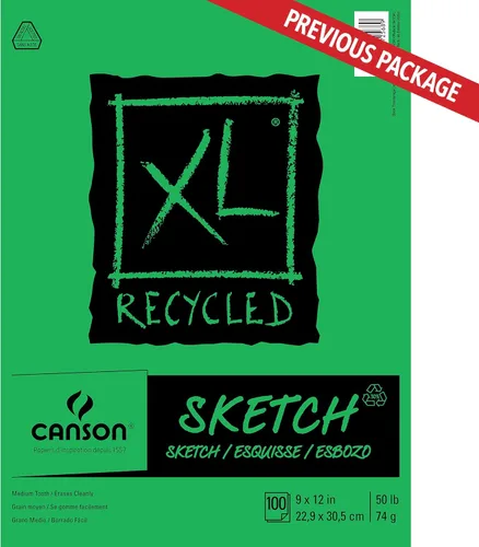 Miniatura 2 de Canson Cuaderno de bocetos de la serie XL, reciclado, bloc plegable, 9 x 12 pulgadas, 100 hojas (50 libras/2.61 oz), papel de artista para adultos