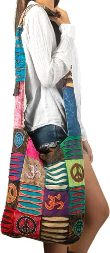 Miniatura 2 de Hobo - Bolso de hombro colorido para mujer, estilo hippie, bohemio (paz)