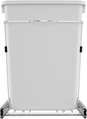 Miniatura 9 de Rev-A-Shelf Bote de basura doble extraíble de 35 cuartos de galón para gabinetes de cocina base, sistema de cubo de basura con toboganes de Blanco