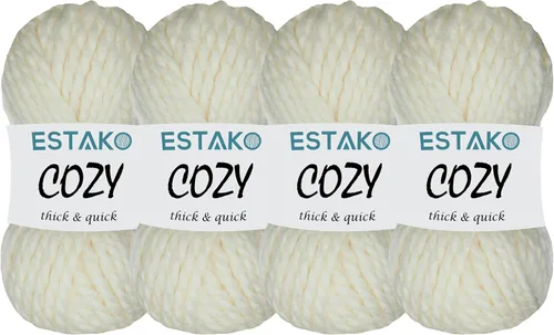 Miniatura 42 de Estako Cozy Thick & Quick Yarn - Hilo acogedor grueso y rápido, 20% lana, 80% acrílico, suave, súper voluminoso, peso #6, para tejer y hacer 50187