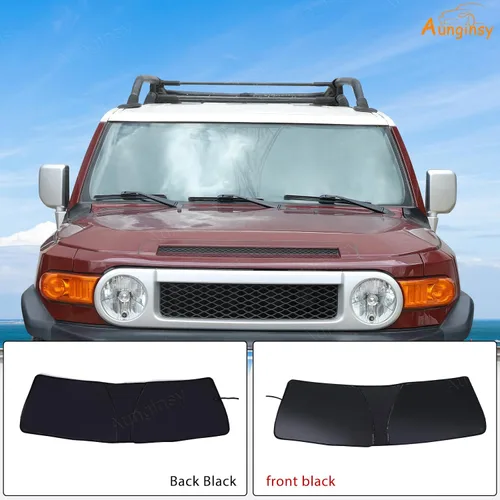 Miniatura 5 de Aunginsy Parasol para parabrisas delantero compatible con Toyota FJ Cruiser 2007-2021, parasol plegable reflectante para rayos UV y protección solar
