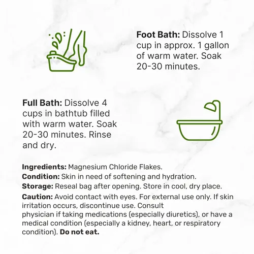 Miniatura 3 de Pure Magnesium Flakes Bath Soaks, 10lbs - Sustituto natural de la sal de Epsom Copos de cloruro de magnesio de alta absorción Hidrata la piel