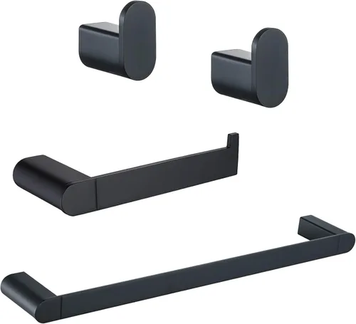 Miniatura 14 de RANDOM Toallero negro mate para baño y cocina de 9 pulgadas, soporte de toalla de mano SUS304, toallero de acero inoxidable, barra de toalla