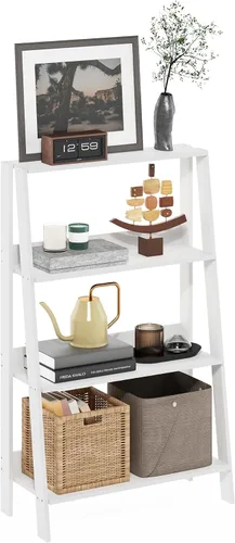 Miniatura 16 de Furinno Estantería de escalera de 4 niveles, estantería con diseño de marco abierto, estantes de almacenamiento de pie, estante de almacenamiento