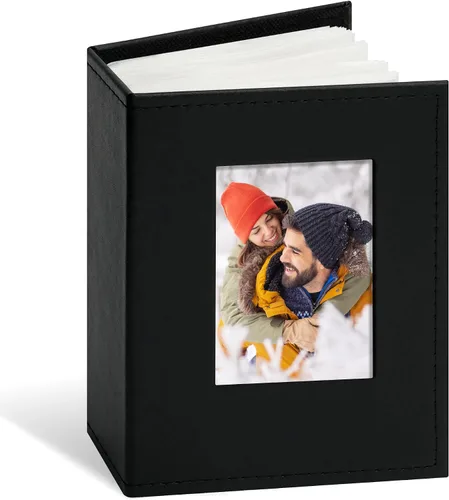 Miniatura 19 de Vienrose Álbum de fotos 4x6 300 fotos, cubierta de cuero, libro de fotos con 300 bolsillos horizontales, álbumes de fotos deslizables para bodas
