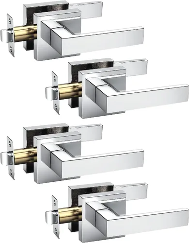 Miniatura 12 de KNOBWELL Paquete de 1 manija de puerta interior negra para uso en interiores, reversible para izquierda y derecha sin llave Negro