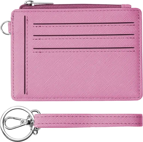 Miniatura 7 de Toughergun Tarjetero delgado para mujer con bloqueo RFID, cartera pequeña con bolsillo frontal para tarjetas de identificación con ventana