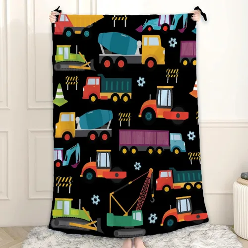 Miniatura 22 de Manta de Bebé Personalizada Camiones de Construcción Personalizados Camión Volquete Mantas con Nombre para Niños, Niñas y Pequeños Manta Suave