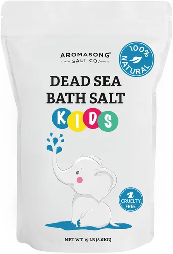 Miniatura 11 de Aromasong Sal del Mar Muerto para niños con aloe vera - Calmante, calmante y listo para dormir - Paquete resellable a granel de grano fino de 4