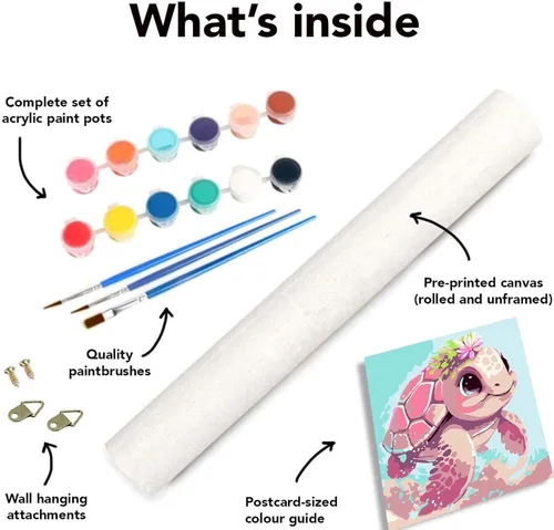 Miniatura 4 de FQOVKYN Paquete de 4 pinturas por números para niños, kit de pintura por números de animales lindos para adultos principiantes, pintura acrílica