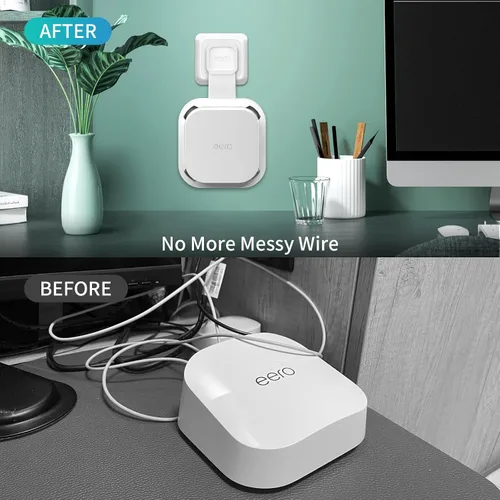 Miniatura 5 de Soporte de montaje en pared para eero 7 router Mesh Wi-Fi System – Sin cables desordenados, soporte de pared para extensor eero 7, soporte