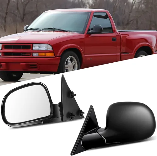 Miniatura 57 de Juego de montaje de espejos laterales Compatible con 1987-2002 para Jeep Wrangler con puerta media, plegable manual, espejo negro manual texturizado
