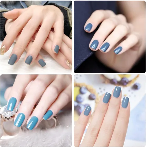 Miniatura 6 de 20 hojas de 280 piezas de tiras de esmalte de uñas azules para mujeres y niñas, calcomanías de uñas completas, calcomanías de esmalte de uñas