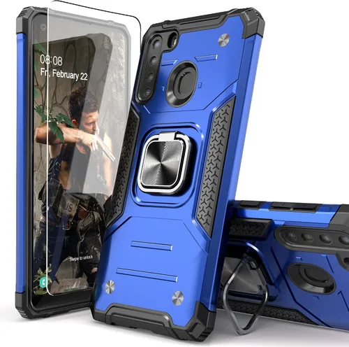 Miniatura 12 de Funda para Galaxy A15 con protector de pantalla negro para hombres y niños, cubierta híbrida de prueba de caídas con soporte para tarjeta de montaje