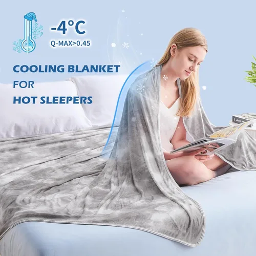 Miniatura 5 de Manta de enfriamiento EMME 50"x70", Mantas de enfriamiento Q-Max 0.5 para personas que duermen con calor, Manta de verano de hielo para sudores