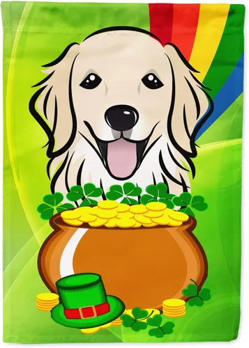Miniatura 91 de Caroline's Treasures BB1963GF Bandera de Bulldog Inglés para el Día de San Patricio para el jardín, bandera decorativa para patio exterior, patio