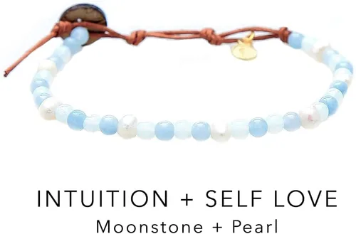 Miniatura 6 de Lotus and Luna Pulsera curativa de chakras energéticos de 0.157 in con piedras reales, jade, perla, cuarzo rosa, amatista, piedra lunar