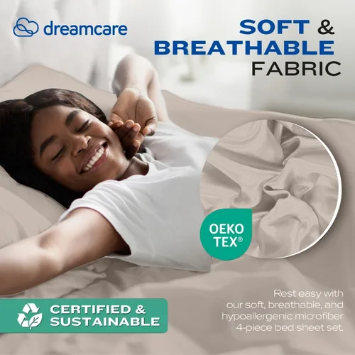 Miniatura 347 de DREAMCARE Juego de sábanas Queen – 6 piezas Sábanas de enfriamiento – hasta 15” Sábanas profundas tamaño Queen – Colección 2500 Supreme – Extra 03