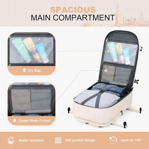 Miniatura 4 de Maelstrom Mochila de viaje para mujeres y hombres, mochila impermeable para laptop de 17 pulgadas, regalo para mochila de trabajo escolar con bolsa
