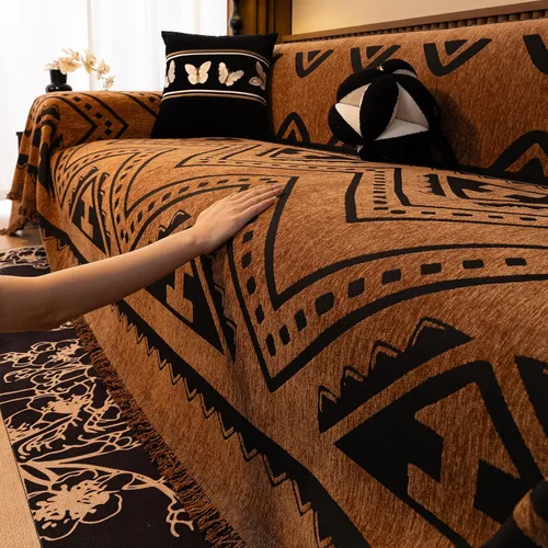 Miniatura 76 de ROOMLIFE Manta Funda Azteca Bohemia para Sofá, Decoración del Hogar Estilo Granja, Fundas de Sofá para Loveseat, Sofás de 2/3 Cojines, Apta