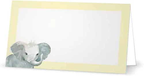 Miniatura 4 de Baby Elephant - Tarjetas de lugar - Artículos de papelería para eventos (10, azul pastel)