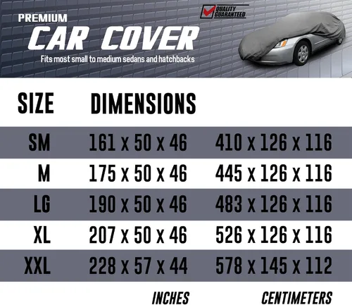 Miniatura 5 de FH Group C502-L - Funda universal para automóvil, no tejida, resistente, apta para automóviles de hasta 190 pulgadas