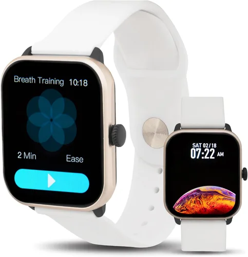 iWatch® Reloj inteligente con llamadas Bluetooth, pantalla AMOLED de 1.85 pulgadas, seguimiento de fitness y sueño, reloj inteligente impermeable