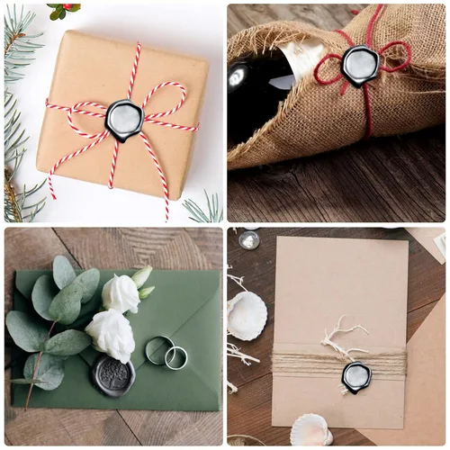 Miniatura 4 de 500 Pcs Cuentas de cera octogonales para sellado, cuentas de cera negras con 4 velas de té y 1 cuchara para derretir cera para manualidades, cartas