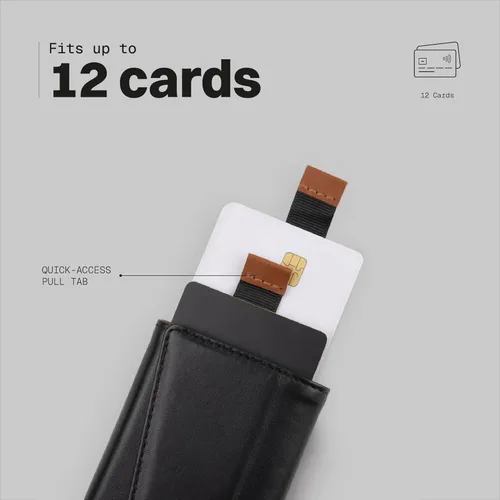 Miniatura 26 de The Frenchie Co. - Cartera - Cartera delgada de piel plegable - Protección de bloqueo RFID con múltiples ranuras para tarjetas y ventana