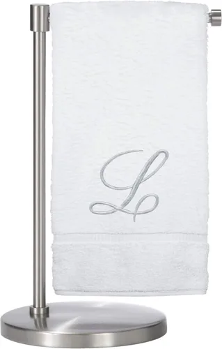 Miniatura 34 de Script R - Toalla de baño con monograma, regalo personalizado, 27 x 54 pulgadas, juego de 1 toalla bordada con texto dorado, 100% algodón turco