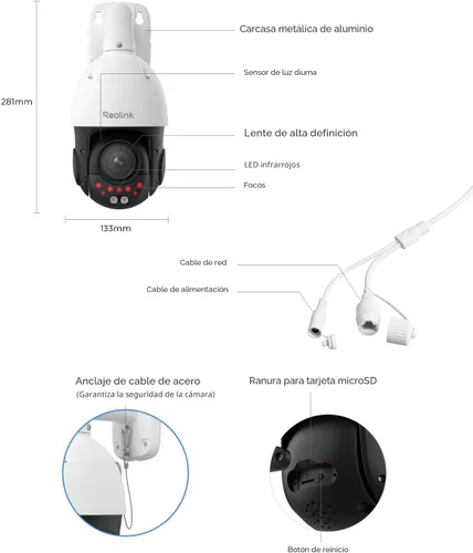 Miniatura 9 de REOLINK Cámara PTZ PoE 4K UHD para seguridad al aire libre, panorámica de 360° e inclinación de 90° para seguimiento automático, zoom óptico 5X