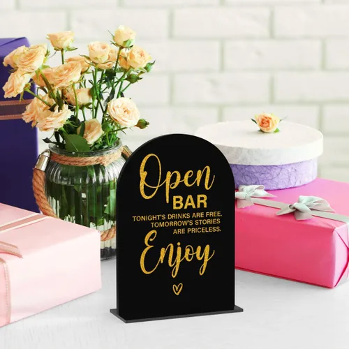Miniatura 4 de Letrero acrílico de boda, decoración de despedida de soltera, letrero de barra abierta para ceremonia, letreros de mesa de fuente moderna, letreros