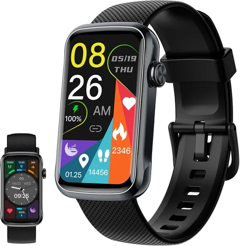 Fempoin Reloj inteligente, reloj inteligente HD de 1.47 pulgadas para mujeres y hombres con 28 modos deportivos, IP68 impermeable rastreador de