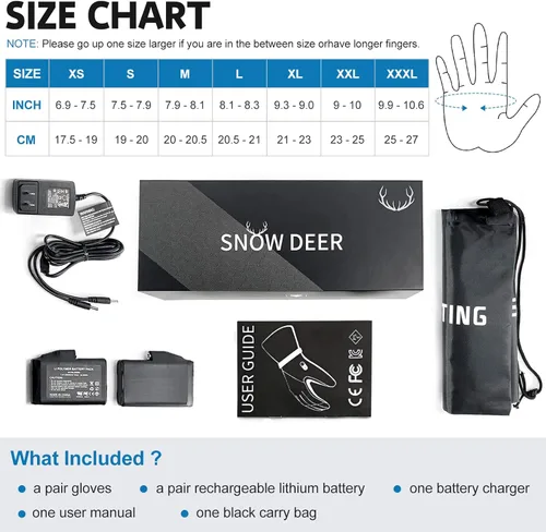 Miniatura 6 de Guantes Calefactables Mejorados para Hombres y Mujeres, Guantes Mitones Eléctricos de Batería para Esquí y Motocicleta