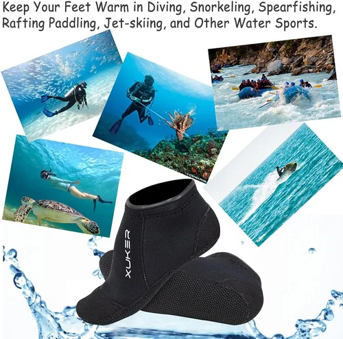 Miniatura 4 de XUKER Calcetines de agua de neopreno de 0.118 in, calcetines de voleibol de playa a prueba de arena, calcetines de buceo para deportes acuáticos al