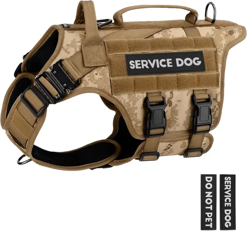 Miniatura 17 de Arnés táctico para perros - PETNANNY Chaleco para perro de servicio para perros grandes Cobertura corporal completa en arnés para perros de Rosa
