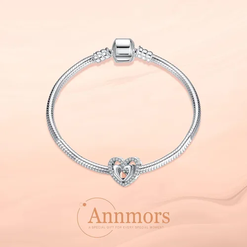 Miniatura 2 de Annmors Snowflake Charms for Woman-925 Sterling Silver Dangle Pendant Cubic Zirconia BeadGirl Jewelry Beads Gifts for Women BraceletNecklace