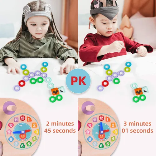 Miniatura 6 de QZMTOY Juguetes Montessori de aprendizaje educativo preescolar para niños, rompecabezas para niños pequeños, clasificador de formas de números, Arco