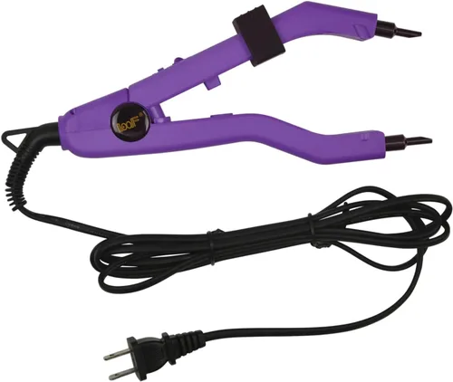 Miniatura 10 de Kit de herramientas de extensiones de cabello con conector de hierro térmico de fusión, enchufe de EE. UU., 50 unidades de protectores térmicos