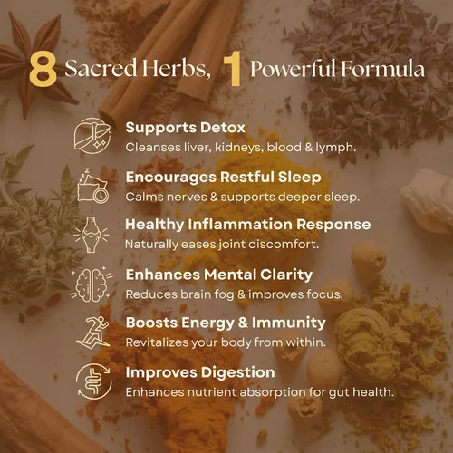Miniatura 3 de Cúrcuma orgánica, incienso y mirra – Mezcla de suplementos de hierbas para energía, desintoxicación, enfoque, inmunidad y estrés – Tónico vegano sin