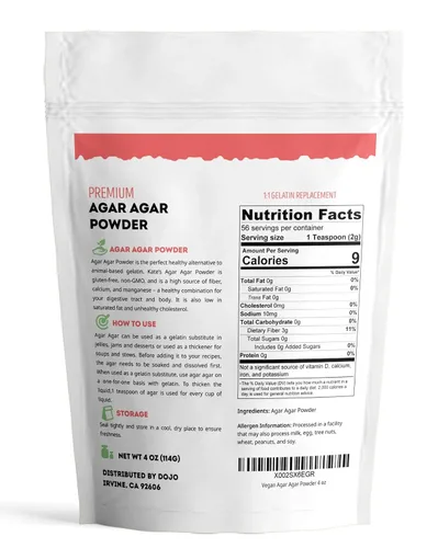 Miniatura 2 de Kate Naturals Polvo de agar agar para cocinar y platos de Petri. Polvo sustituto de gelatina vegana sin sabor para hojas de gelatina y halal