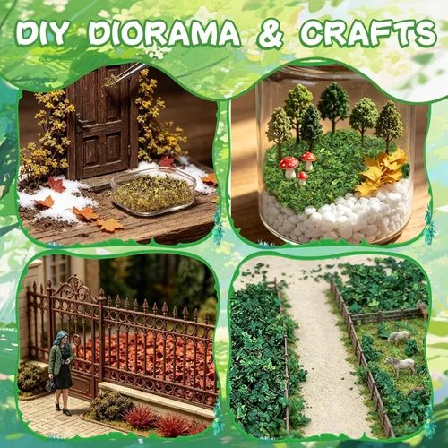 Miniatura 5 de Warmtree Hojas en Miniatura Realistas Hojas de Simulación para Bricolaje Mini Modelo Ferrocarril Jardín de Hadas Arquitectura Diorama Paisaje Diseño