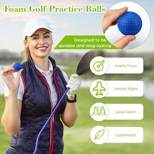 Miniatura 3 de 30 bolas de espuma para práctica de golf, bolas de espuma suave para práctica de golf, sensación realista y entrenamiento deportivo de vuelo