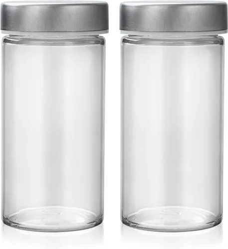 Miniatura 10 de Tianifa 6 tarros de especias negras, botellas de condimento de vidrio de 3 onzas, contenedor de especias, frascos de especias vacíos, botellas Negro