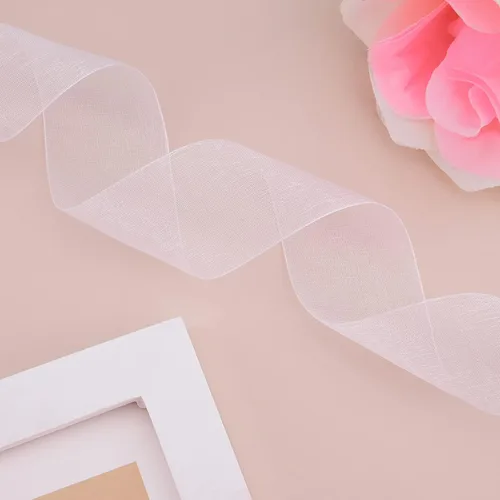 Miniatura 4 de Hapeper Cinta de organza transparente de 1-1/2 pulgadas para envolver regalos, decoración de fiestas, 50 yardas/rollo (blanco)