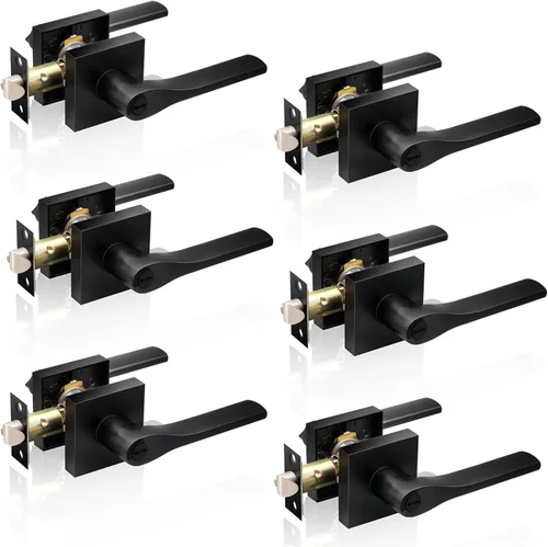 Miniatura 15 de JO.KO Pomo de puerta negro mate, cerradura de puerta de entrada sin llave para privacidad interior, manijas de puerta reversibles